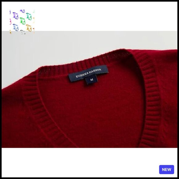 Men's 100% Cashmere V-Neck Pullover Sweater Classic Elegant Soft Warm - Picture 4 of 4